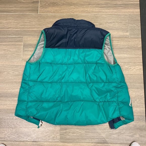 H&M Kids Unisex Green And Blue Solid Zipper Puffer Vest Size 12-13Y - Picture 4 of 5